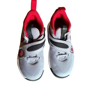 ​Nike Team Hustle D 11 Kids Basketball Shoes Grey Red DV8994-006 Size 11C